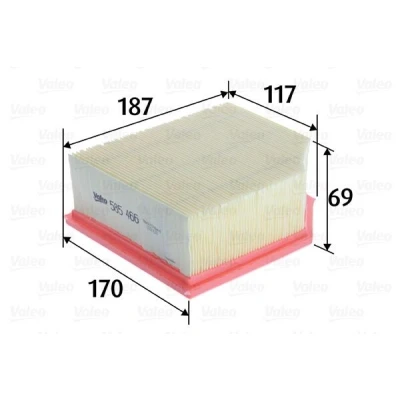 Bilde av VALEO 585466 Luftfilter 69 170 187 Filterinnsats CITROËN: Berlingo / First I, PEUGEOT: Partner I Combispace