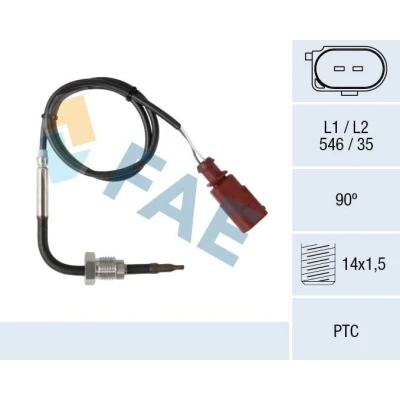 Bilde av FAE 68016 Sensorer før sotpartikkelfilter VOLKSWAGEN: Multivan 5 (7HM, Passat B6 Variant, Transporter