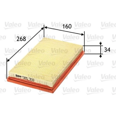 Bilde av VALEO 585359 Luftfilter 35 160 280 Filterinnsats TOYOTA: Corolla VIII Liftback, Compact, Stasjonsvogn