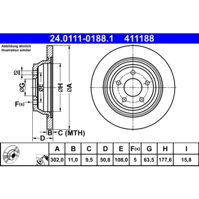 Bilde av Bremseskive, Bakaksel, ford galaxy iii, s max, 1877765, E1GC 2A315 BB