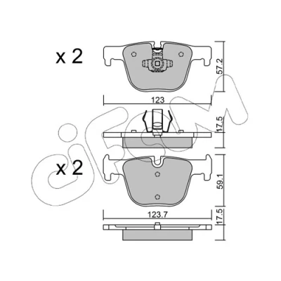 Bilde av CIFAM 822 963 0 Bremseklosser klargjort for slitasjeindikator BMW: 3 Sedan, Touring, 4 Coupé
