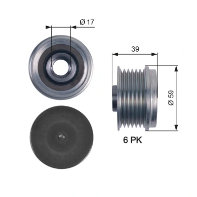 Bilde av GATES OAP7113 Frihjul Dynamo 39 BOOST DN CVT Belt OPEL: Combo C Varebil / Stasjonsvogn, Meriva A