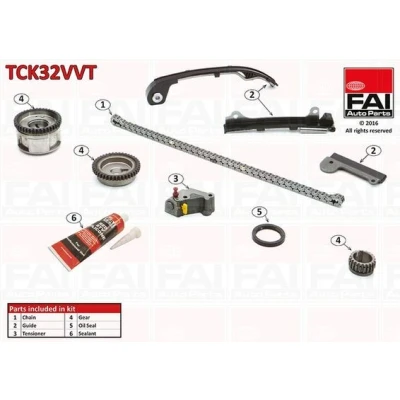 Bilde av FAI AutoParts TCK32VVT Registerkjedesett med tetning, tannhjul simplex, Kjede m/lite støy NISSAN: Primera Hatchback