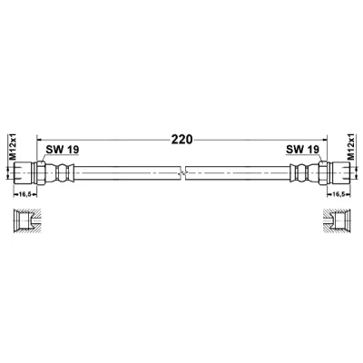 Bilde av ATE 24.5201 0220.3 Bremseslange 220 M12x1