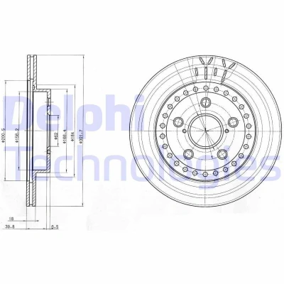 Bilde av DELPHI BG3536 Bremseskiver 302 18 5 ventilert oljet ubehandlet uten hjullager, ABS sensorring TOYOTA: RAV4 I SUV