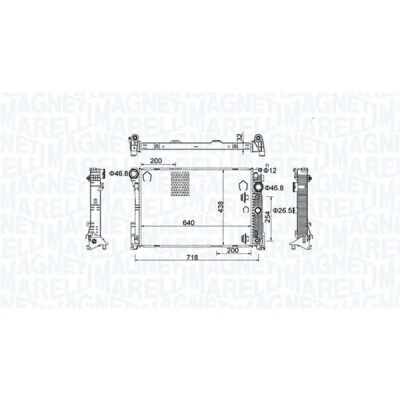 Bilde av MAGNETI MARELLI 350213159800 Radiator 640 438 32 Kjøleribber loddet MERCEDES BENZ: GLK, E Klasse T modell