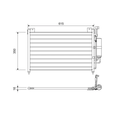 Bilde av VALEO 814038 Kondensator uten tørker Aluminium 350 MAZDA: 2 Hatchback