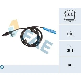 Bilde av FAE 78089 ABS Sensor Hall prinsipp 2 1300 PEUGEOT: 407 SW, 508 I Coupé, CITROËN: C5 III Stasjonsvogn, 3, C6 Sedan