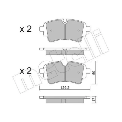 Bilde av METELLI 22 1129 1 Bremseklosser klargjort for slitasjeindikator AUDI: Q7, A4 B9 Avant, A5 Sportback