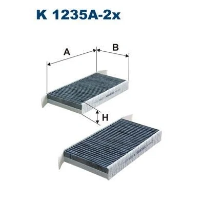 Bilde av FILTRON K 1235A 2x Kupéfilter Karbonfilter 266 132 30 RENAULT: LAGUNA 3 Grandtour,