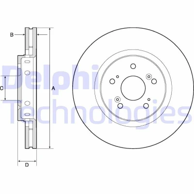 Bilde av DELPHI BG4808C Bremseskiver 315 28 5 ventilert belagt ubehandlet uten hjullager, ABS sensorring HONDA: CR V 4