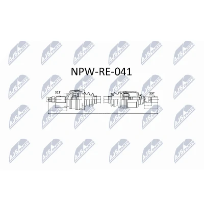 Bilde av NTY NPW RE 041 Drivaksel framaksel Manuel girkasse, Automatisk Manuell 6 trinns RENAULT: MASTER 3