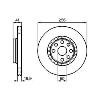 Bilde av BOSCH 0 986 478 535 Bremseskiver 255,9 19,9 6 100 ventilert, innvendig ventilert oljet med skruer OPEL: Vectra A Sedan, Corsa B Hatchback