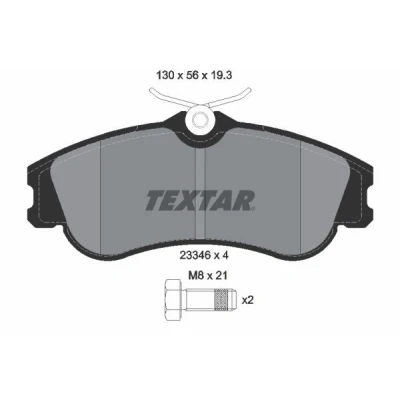 Bilde av TEXTAR 2334602 Bremseklosser ikke klargjort for slitasjeindikator med bremsecaliperskruer PEUGEOT: Partner II Van, Tepee, 206 Hatchback