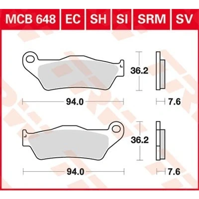 Bilde av TRW Sinter Offroad MCB648SI Bremseklosser