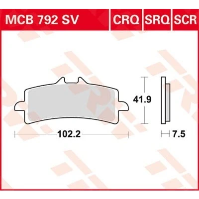 Bilde av TRW Sinter Street MCB792SV Bremseklosser