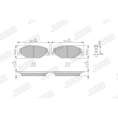 Bilde av JURID 573601J Bremseklosser ikke klargjort for slitasjeindikator uten tilbehør SKODA: Fabia 2, VOLKSWAGEN: up! Hatchback, SEAT: Mii