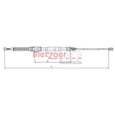 Bilde av METZGER 10.7518 Bremsekabel venstre 1447/805 COFLE VOLKSWAGEN: Golf 5, 6, SKODA: Octavia 2 Combi, II Hatchback