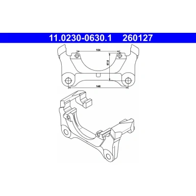 Bilde av ATE 11.0230 0630.1 Bremsecaliper Feste Holder AUDI: A6 C5 Sedan, Avant
