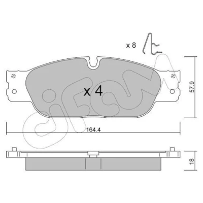 Bilde av CIFAM 822 1189 0 Bremseklosser klargjort for slitasjeindikator JAGUAR: XJ Sedan, S Type