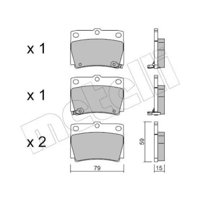 Bilde av Bremseklosser sett, Bakaksel, mitsubishi pajero sport i, ii, 4605A783, MN102626, MR307247, MR307249, MR307415, MR389575, MZ