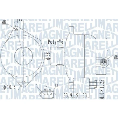 Bilde av MAGNETI MARELLI 063732138010 Dynamo 14V 110A KIA: cee‘d I Hatchback, Stasjonsvogn, Venga, HYUNDAI: ix35