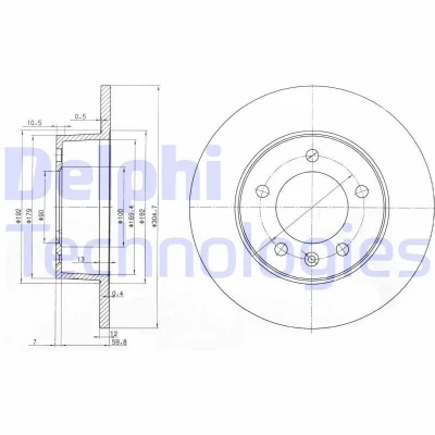 Bilde av DELPHI BG3681 Bremseskiver 305 12 5 fullt ut oljet ubehandlet uten hjullager, ABS sensorring RENAULT: MASTER 2 Pritsche/Fahrgestell, Bus