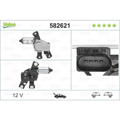 Bilde av VALEO 582621 Vindusviskermotor 12 bak for høyre/venstre ratt VOLKSWAGEN: Golf 6, 7 Variant