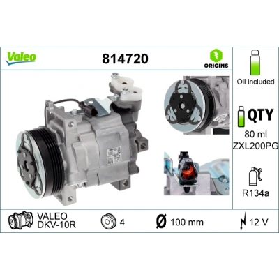 Bilde av VALEO 814720 Kompressor DKV10R SUBARU: Forester III, Impreza III Hatchback