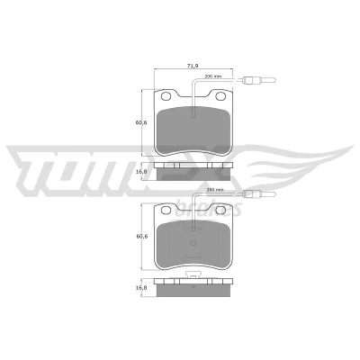 Bilde av TOMEX brakes TX 11 97 Bremseklosser framaksel inkl. slitasjevarselkontakt