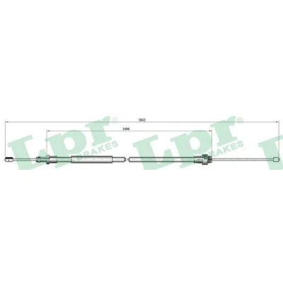 Bilde av LPR C0094B Bremsekabel 1820/1480 Trommelbrems PEUGEOT: Partner I Combispace