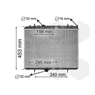 Bilde av VAN WEZEL *** IR PLUS 40002255 Radiator Aluminium 380 530 25 med tilbehør Kjøleribber satt sammen mekanisk