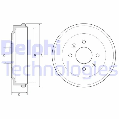 Bilde av DELPHI BF570 Bremsetrommel uten ABS sensorring, hjullager, lager 230