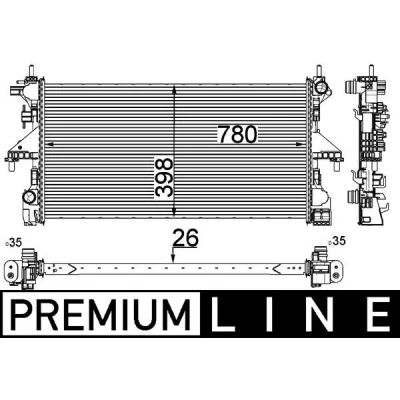 Bilde av MAHLE ORIGINAL CR 808 000P Radiator 780 398 26 Kjøleribber loddet FIAT: Ducato III Flatvogn lastebil / Chassis