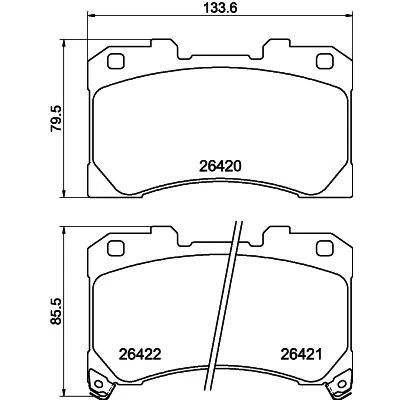 Bilde av HELLA 8DB 355 041 061 Bremseklosser med akustisk slitasjevarsel TOYOTA: Yaris IV