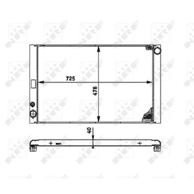 Bilde av NRF 53716 Radiator Aluminium 725 480 40 Kjøleribber loddet