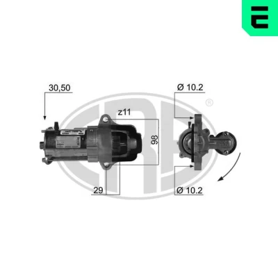 Bilde av ERA 220369A Starter 12 1,2 11 FORD: MONDEO 4 Turnier, S Max Mk1, Galaxy Mk2 MPV, VOLVO: V50, V70 3, XC60 I