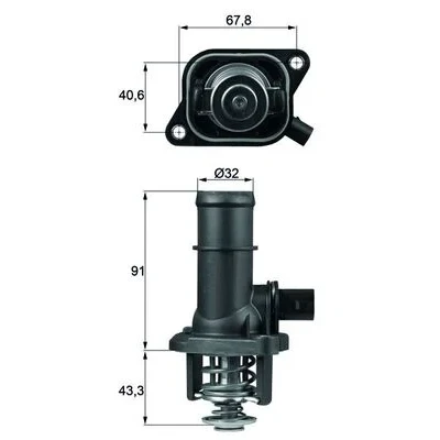 Bilde av MAHLE ORIGINAL TI 16 105 Termostat med tetning VOLKSWAGEN: Touran I, Golf 5, 4, SKODA: Octavia 1 Combi, AUDI: A3 Hatchback