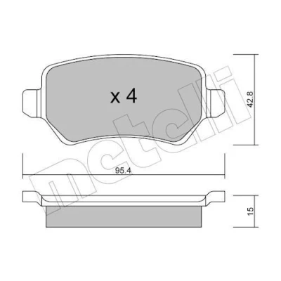 Bilde av Bremseklosser sett, Bakaksel, opel,vauxhall, 1605122, 1605128, 1605995, 93179164, 93188727, 95507655