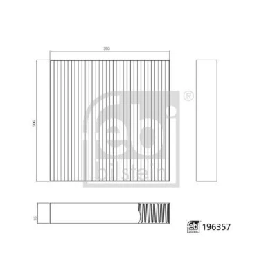 Bilde av FEBI BILSTEIN 196357 Kupéfilter pollenfilter 206mm 203mm 35mm