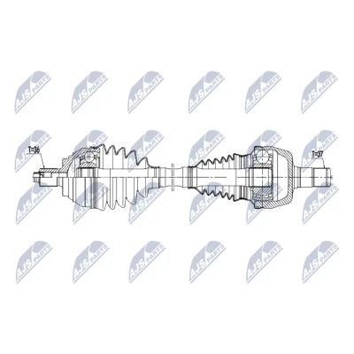 Bilde av NTY NPW VW 220 Drivaksel framaksel venstre 570mm Dobbel clutch girkasse 7 gir