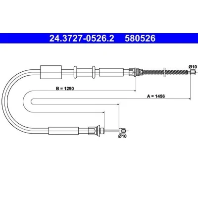 Bilde av ATE 24.3727 0526.2 Bremsekabel 1456