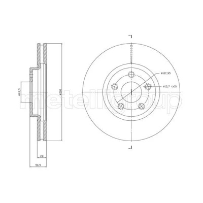 Bilde av METELLI 23 1834C Bremseskiver 300,0 28,0 5 63,5 ventilert spraylakkert FORD: S Max Mk2, Galaxy Mk3 MPV
