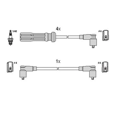 Bilde av HITACHI 134548 Pluggledninger VOLVO: 940 II Stasjonsvogn, Sedan, 760 Sedan