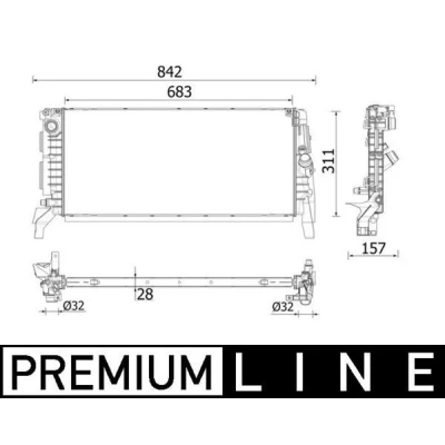 Bilde av MAHLE ORIGINAL CR 2201 000P Radiator 683 311 28 Kjøleribber loddet