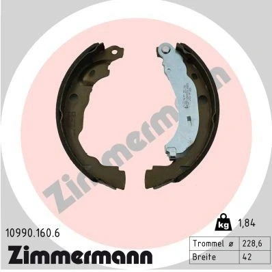 Bilde av ZIMMERMANN 10990.160.6 Handbromsbackar med vippearm, Bildet viser leveranseinnholdet