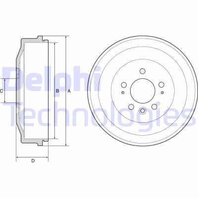 Bilde av DELPHI BF558 Bremsetrommel uten ABS sensorring, hjullager 335 VOLKSWAGEN: Amarok Pick up
