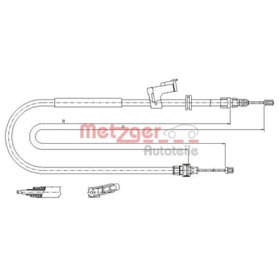 Bilde av METZGER 11.5495 Bremsekabel høyre bak 2067/1854 COFLE FORD: Galaxy Mk2 MPV, S Max Mk1
