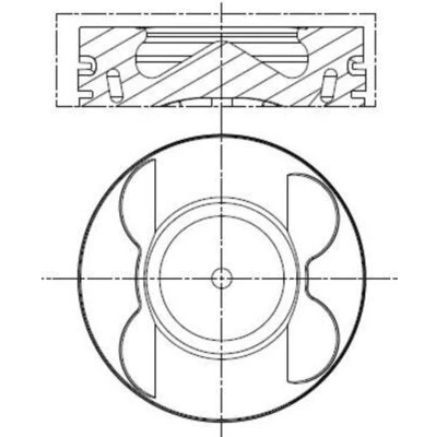 Bilde av MAHLE ORIGINAL 001 PI 00190 000 Motorstempel 83 for sylinder 4 6 med kolberingbærer, kjølekanal