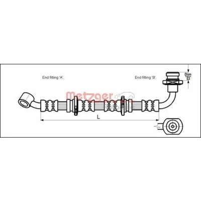 Bilde av METZGER 4110071 Bremseslange 727 SUZUKI: Grand Vitara 1 SUV, X 90